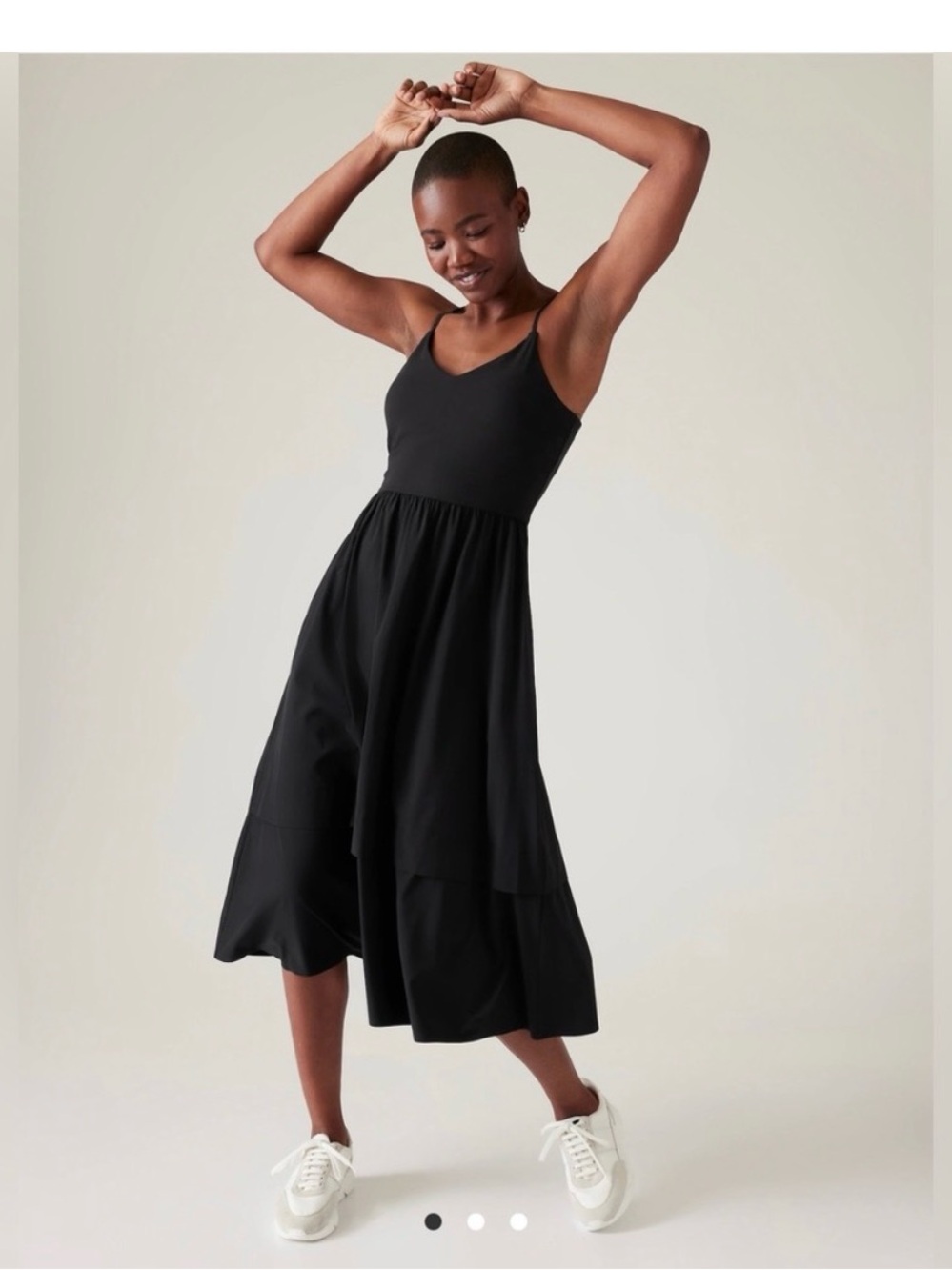 Athleta Elation V Neck Hybrid Dress Black Sz S NWT